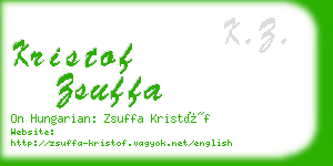 kristof zsuffa business card